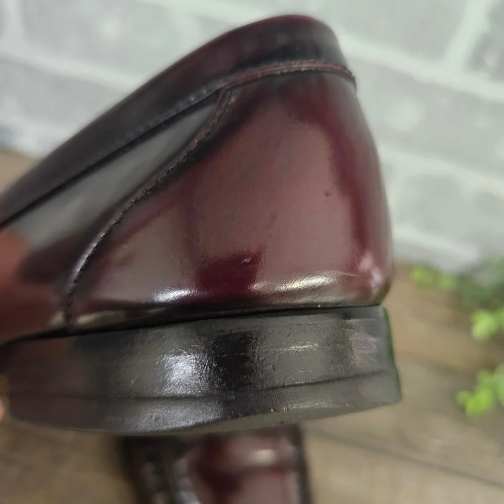 Vintage G.H. Bass Weejuns Logan Oxblood Penny Loafers Men's 9.5M Brazil 9206